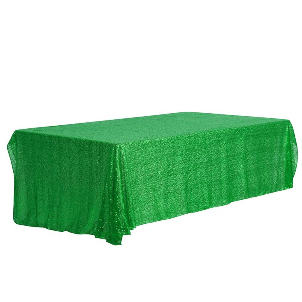 1pc Rectangle Tablecloths Sequin Table Covers for Party 47x59inch Green